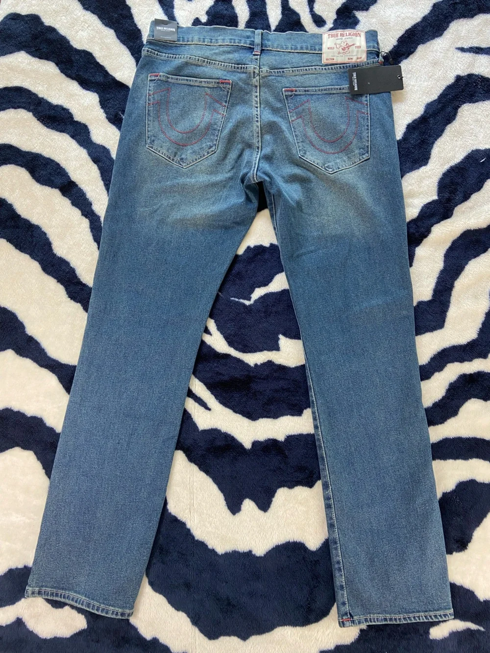 NWT Men’s True Religion 36x34 Ricky Straight Leg Jeans Toasted Cinnamon Wash